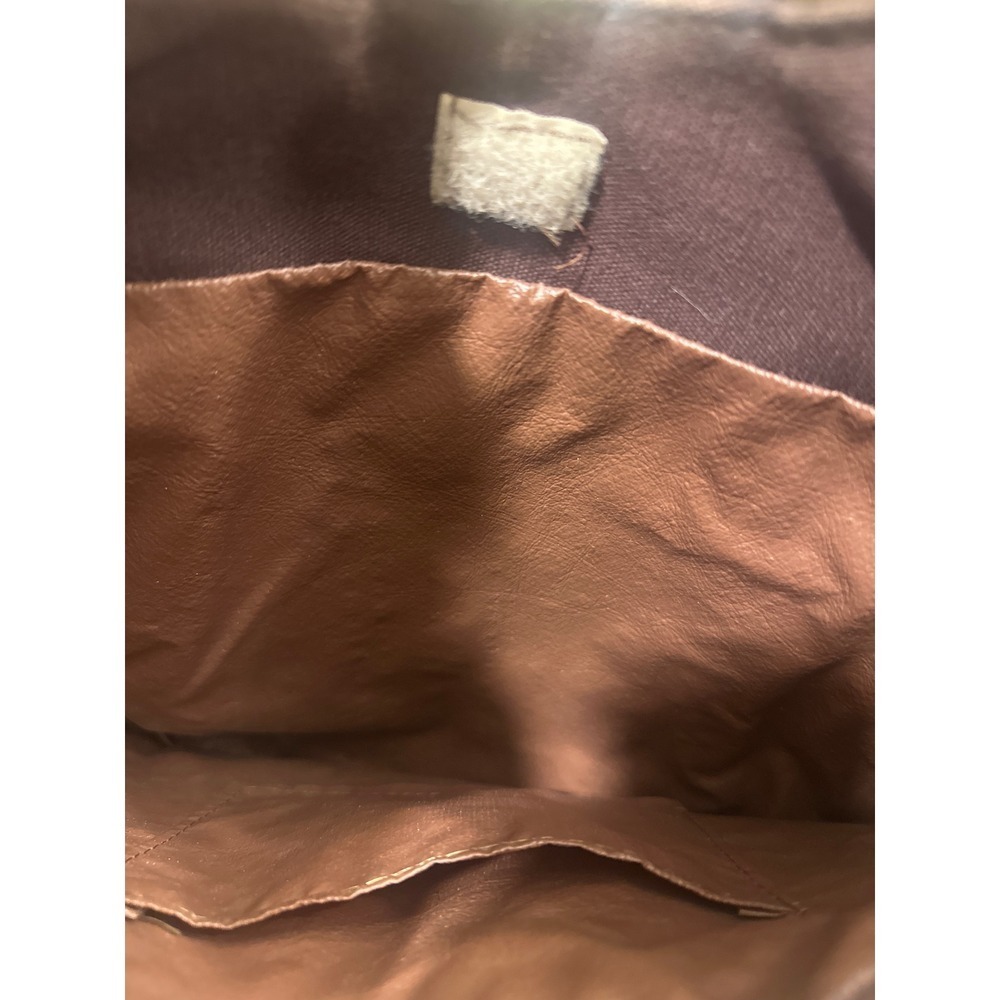 FS Originals Brown Canvas Hobo Shoulder Bag With Tan handmade Accents VTG purse - Picture 6 of 7
